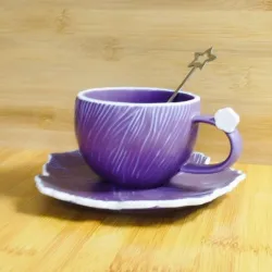 Çay/Qəhvə Fincan Dəsti – Yüksək Keyfiyyətli Keramika Fincan və Qaşıq thumbnail