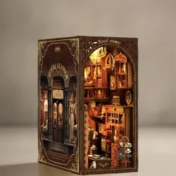Kitab Rəfi Üçün DIY Miniatür Ev Dəsti ("Book Nook") - LED İşıqlı