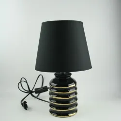 Zərif Masaüstü Lampa (Qızılı Keramik Əsaslı, Abajurlu) thumbnail